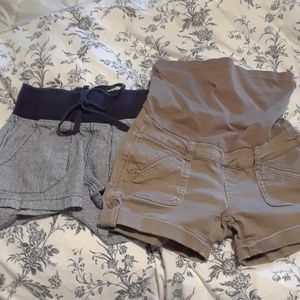 Two pair maternity shorts size small.